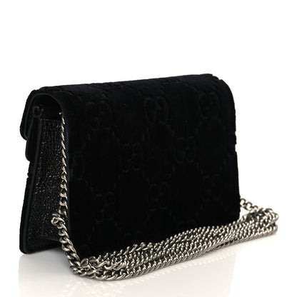 Gucci Velvet GG Monogram Super Mini Dionysus Shoulder Bag Black 3 of 9