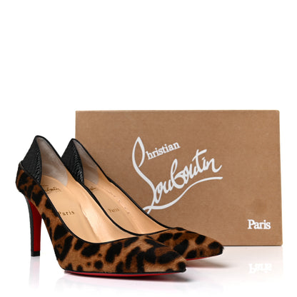 Christian Louboutin Pony Hair Leopard Maastricht 85 Pumps 38 Brown Black 9 of 9
