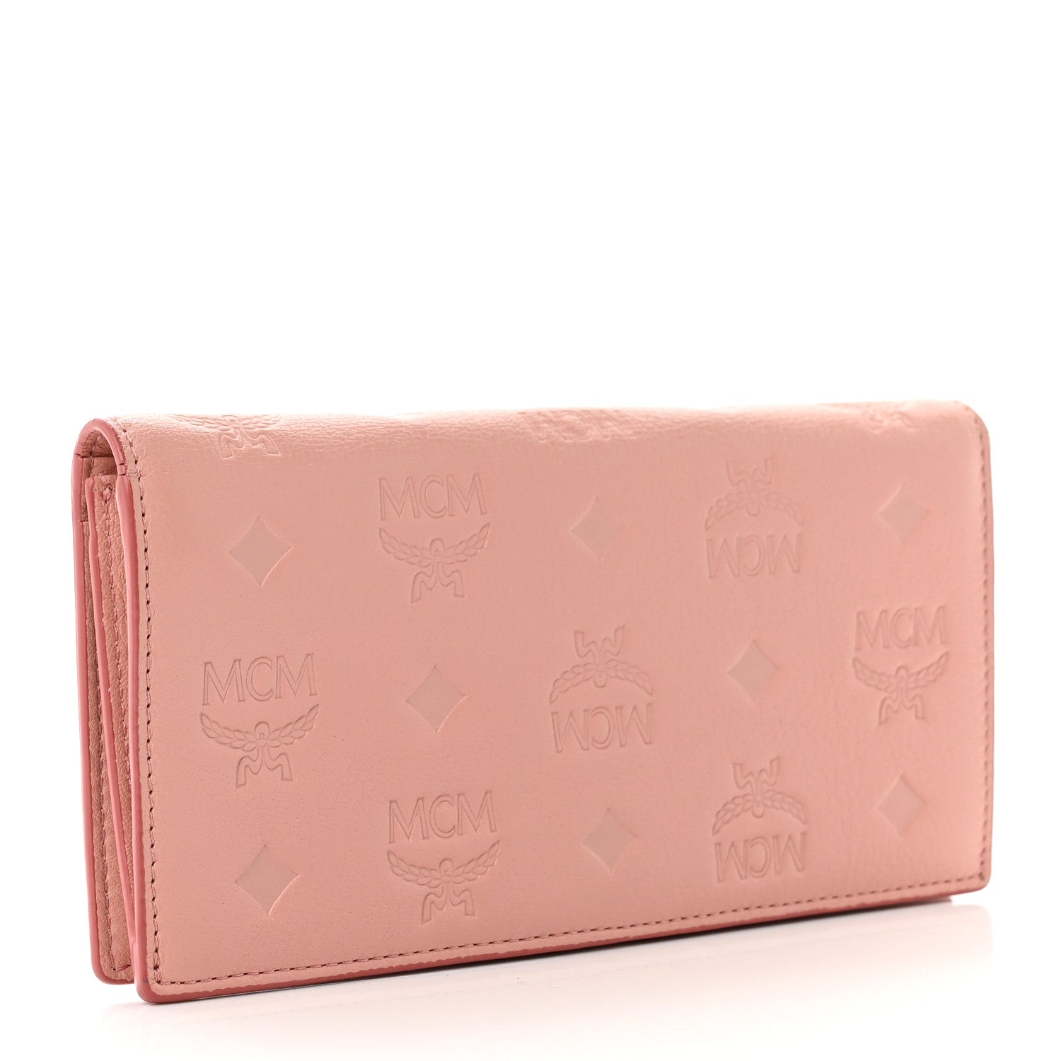 MCM Calfskin Ottomar Large Klara Two Fold Wallet Pink 3 of 6