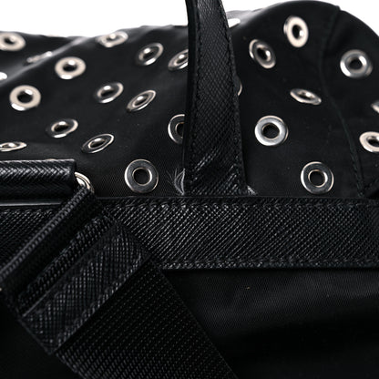 Prada Tessuto Nylon Grommet Backpack Black 15 of 21