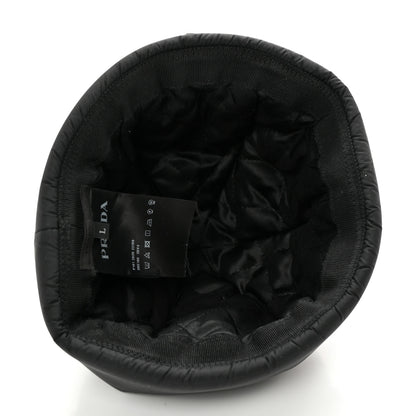 Prada Re-Nylon Padded Metal Triangle Logo Mens Beanie L Black 7 of 9