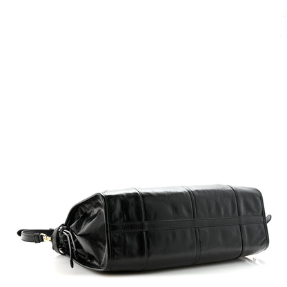 Prada Glossy Calfskin Triangle Large Bonnie Shoulder Bag Black 4 of 9