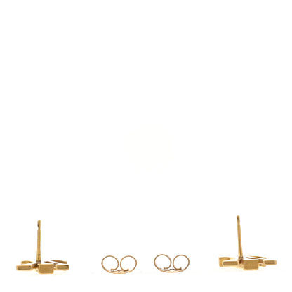 Louis Vuitton Metal Enamel LV Iconic Earrings Gold 3 of 5