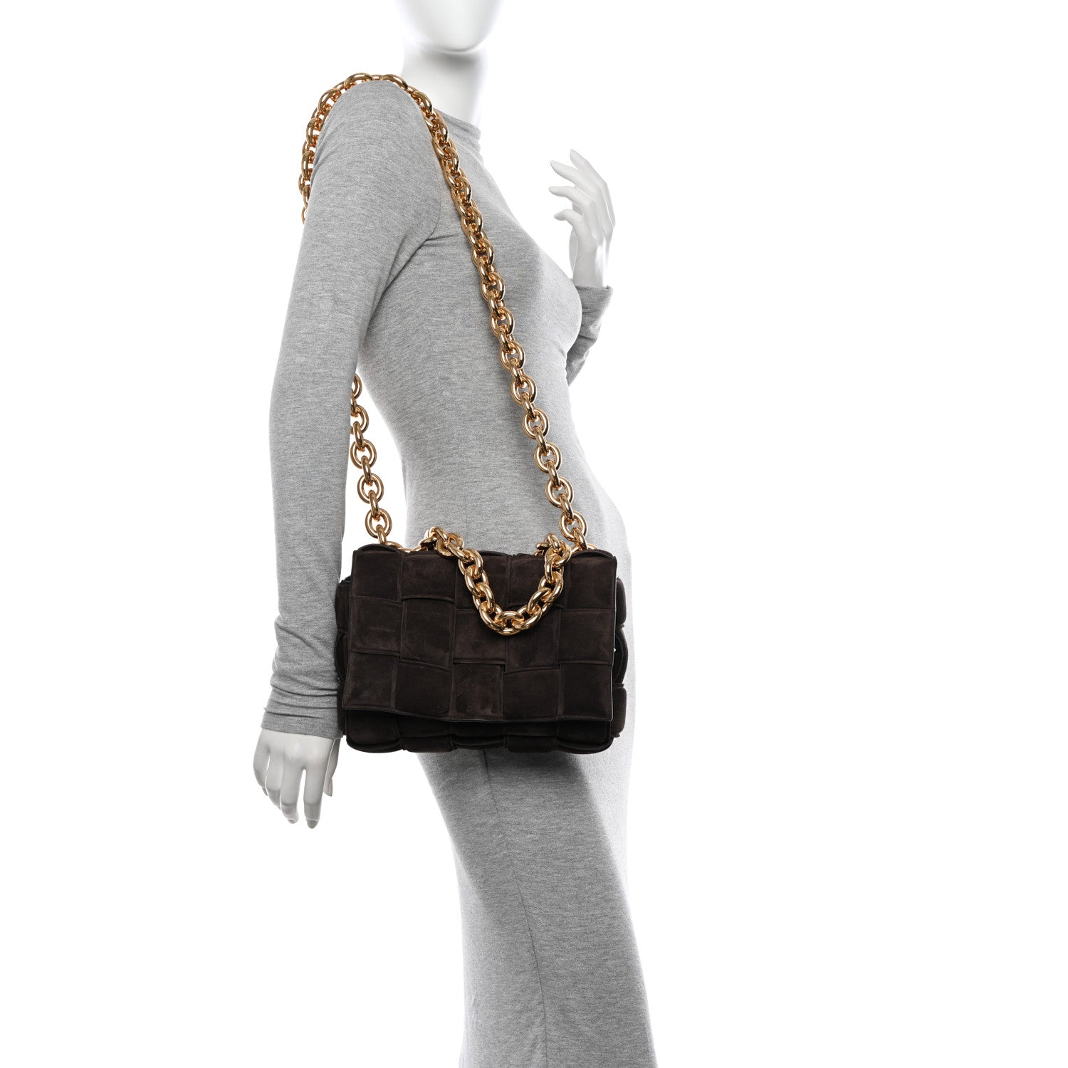 Bottega Veneta Suede Maxi Intrecciato Padded Chain Cassette Crossbody Bag Fondant 3 of 11
