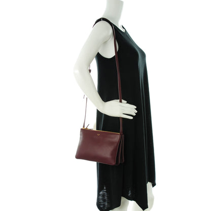 Celine Smooth Lambskin Small Trio Crossbody Bag Burgundy 4 of 9