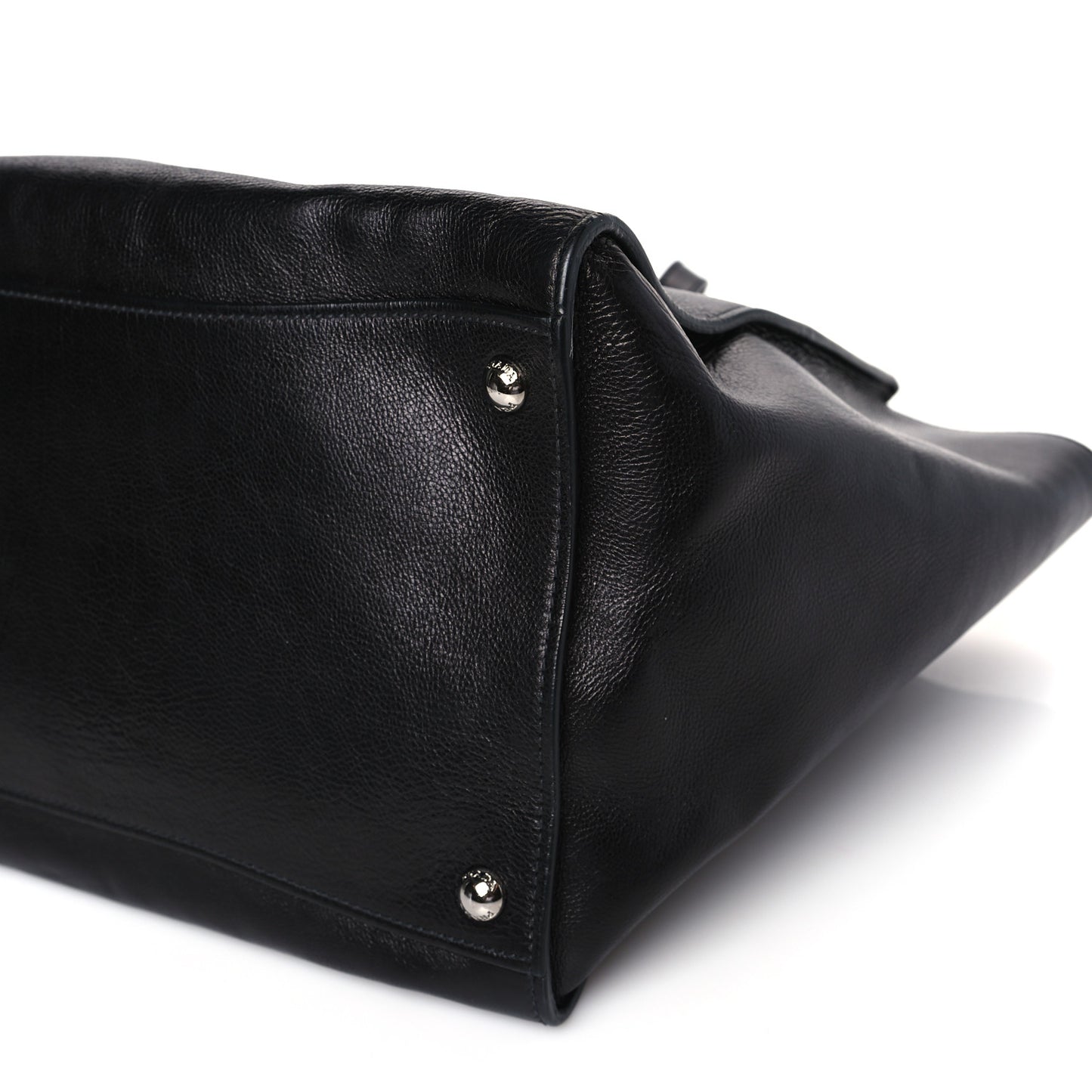 Glace Calf Twin Pocket Tote Black