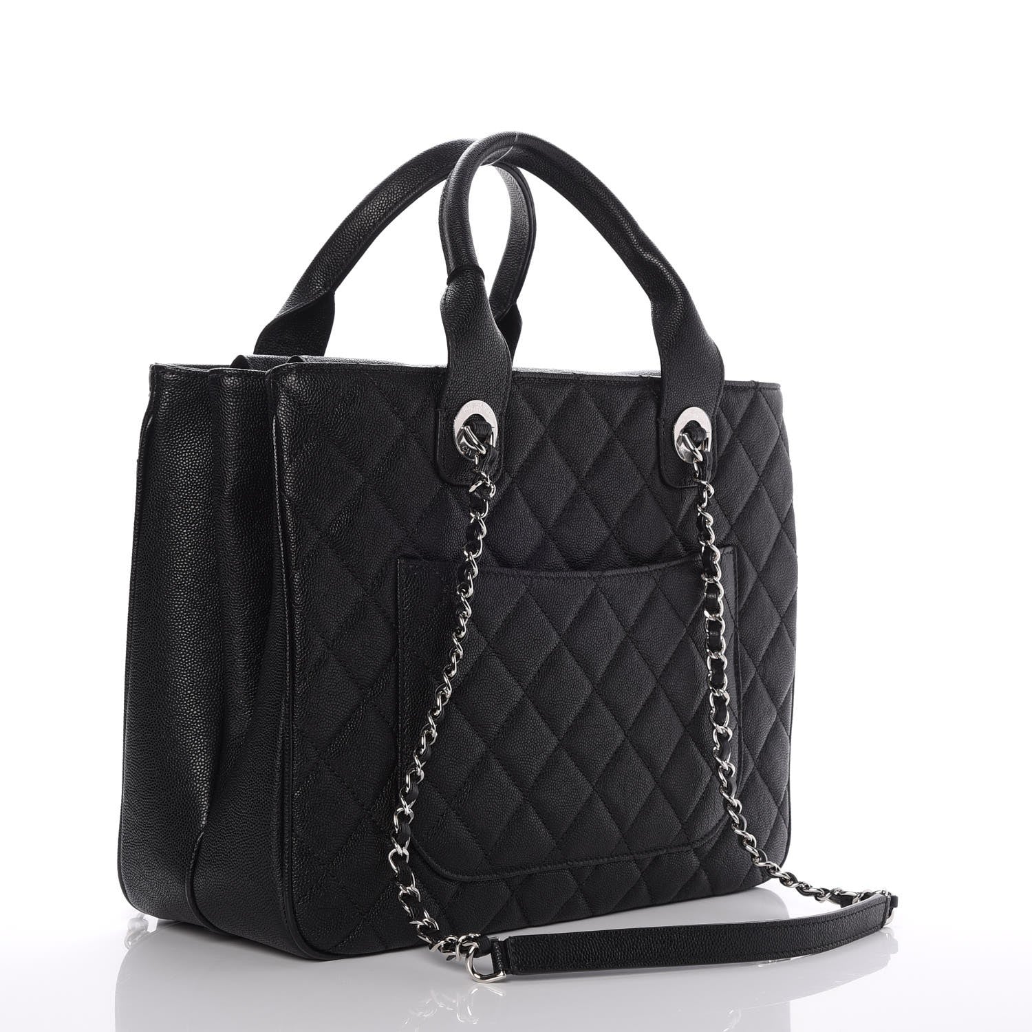 Chanel Caviar Quilted Urban Companion Top Handle Shopping Tote Black 4 of 9