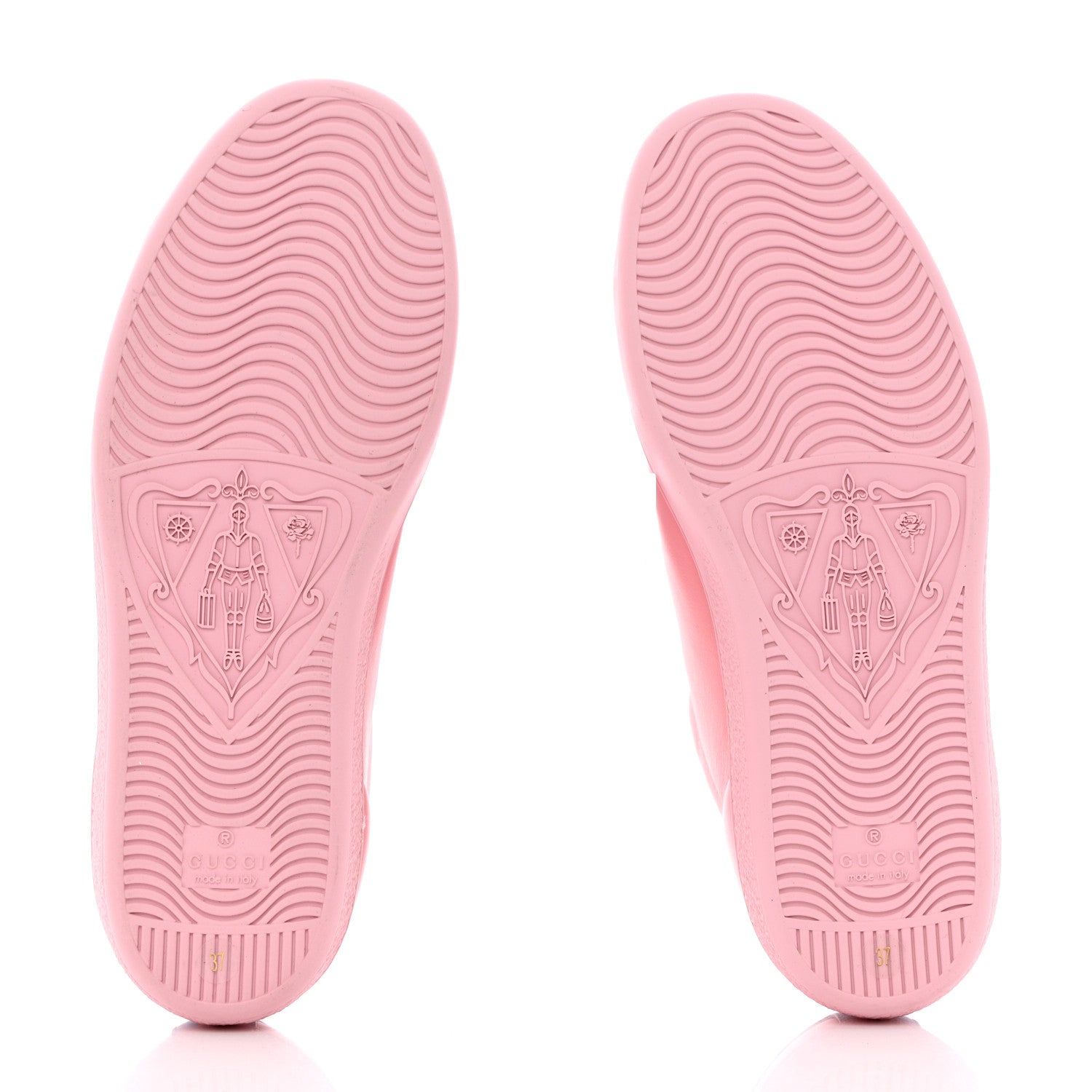 Gucci Calfskin Interlocking G Perforated Womens Ace Sneakers 37 Wild Rose Lapis 5 of 9