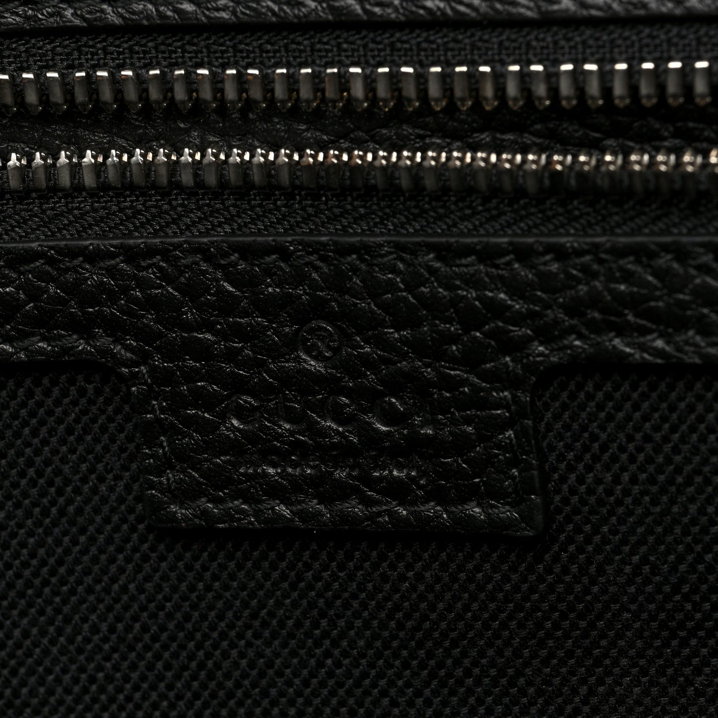 GG Calfskin Web Medium Business Case Black