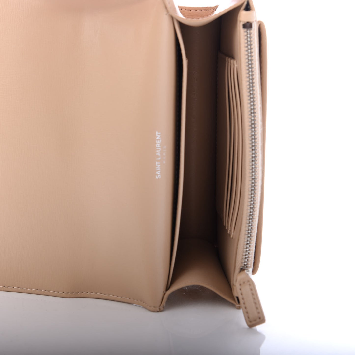 Calfskin Monogram Sunset Chain Wallet Nude Powder
