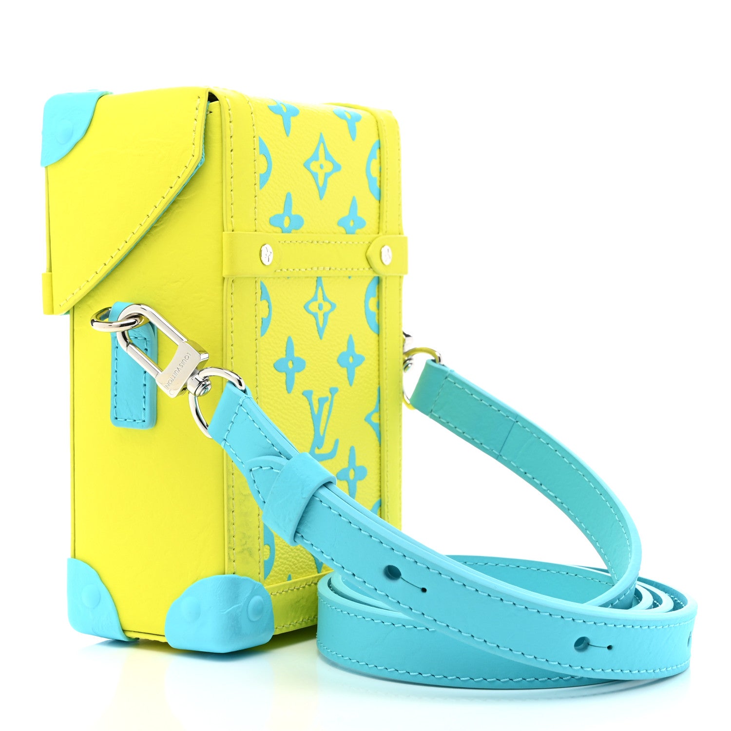 Louis Vuitton Monogram Playground Vertical Trunk Wearable Wallet Lime 2 of 8