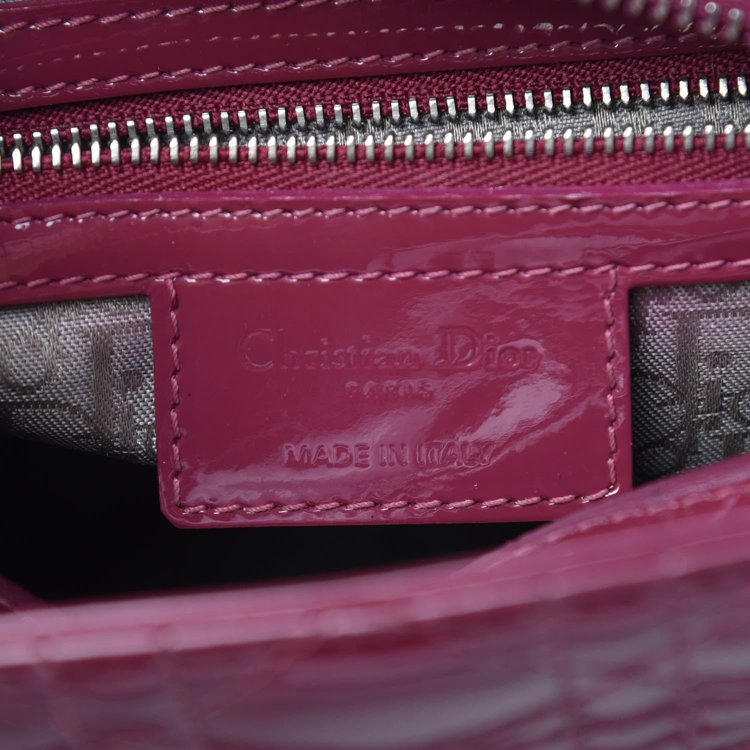 Christian Dior Patent Cannage Medium Lady Dior Dark Pink 6 of 10