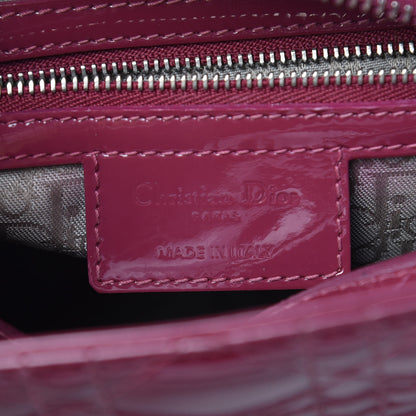 Christian Dior Patent Cannage Medium Lady Dior Dark Pink 6 of 10