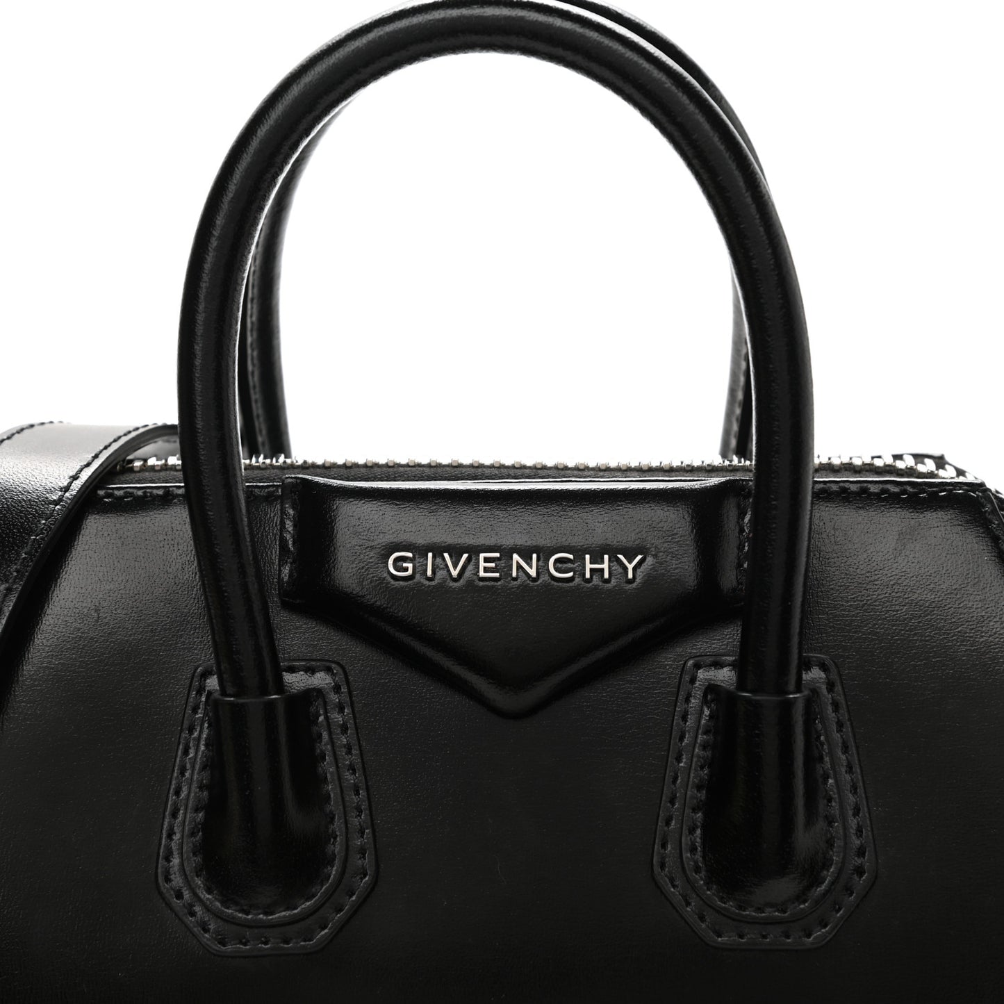 Shiny Lord Calfskin Mini Antigona Black