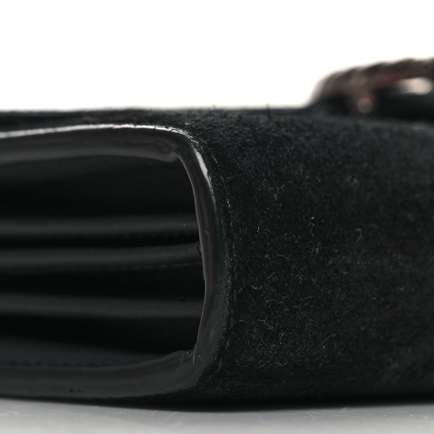 Suede Mini Dionysus Chain Wallet Black