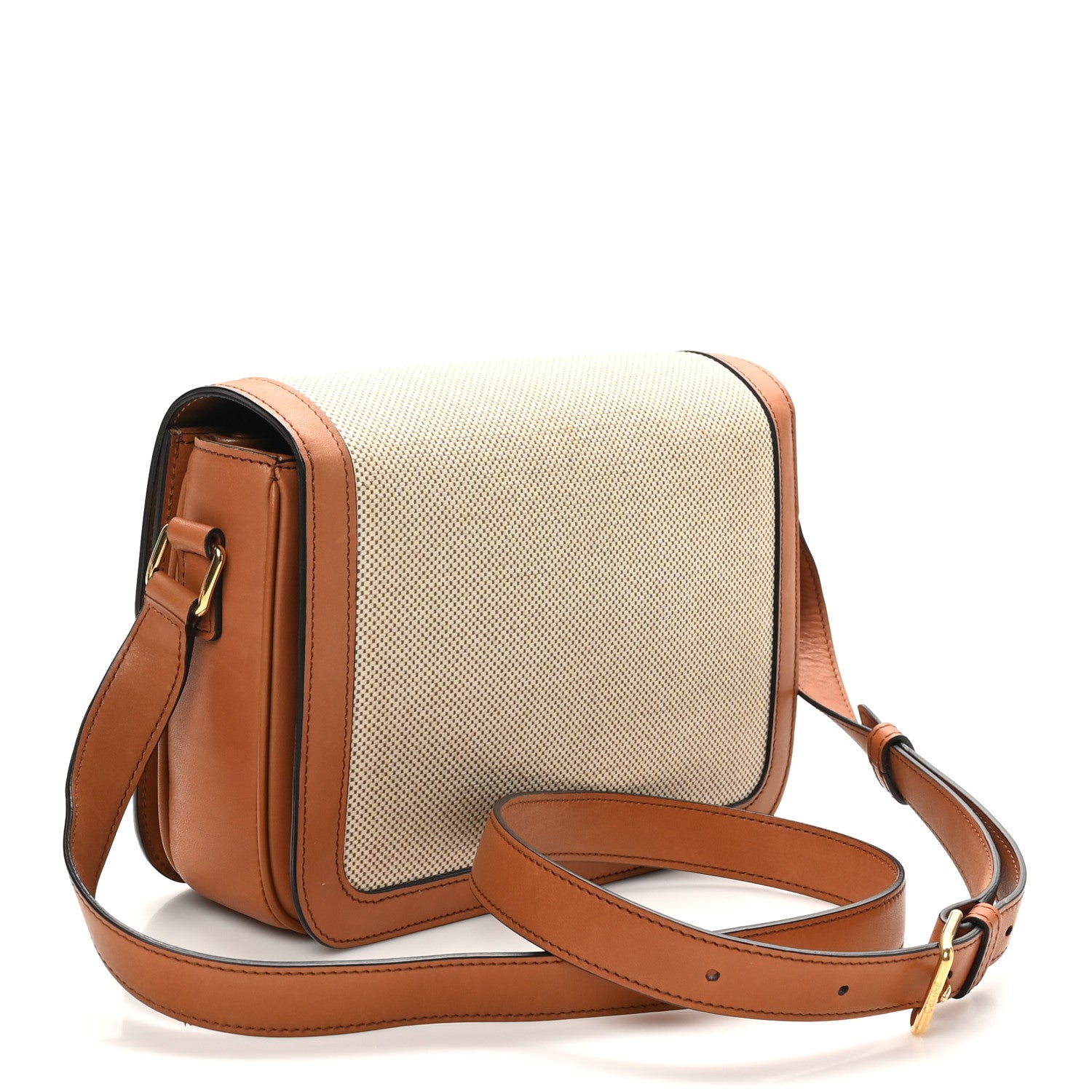 Celine Textile Calfskin Classique Triomphe Bag Natural Tan 3 of 10