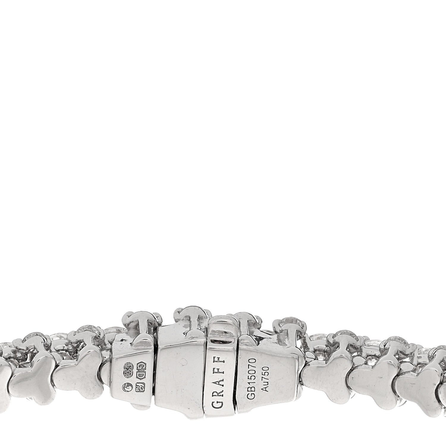 Graff 18K White Gold Diamond Triple Row Bracelet 3 of 4