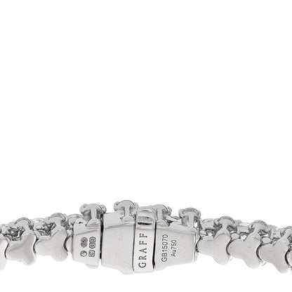 Graff 18K White Gold Diamond Triple Row Bracelet 3 of 4