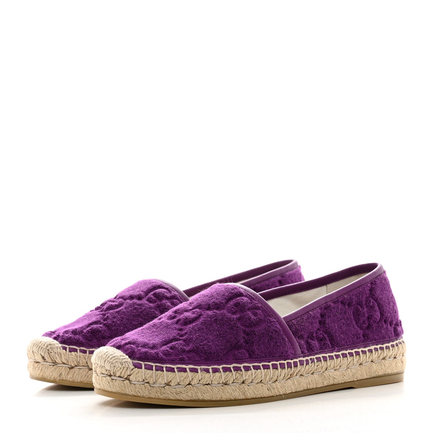Gucci Terry Cloth GG Monogram Espadrilles 36 Purple 3 of 9