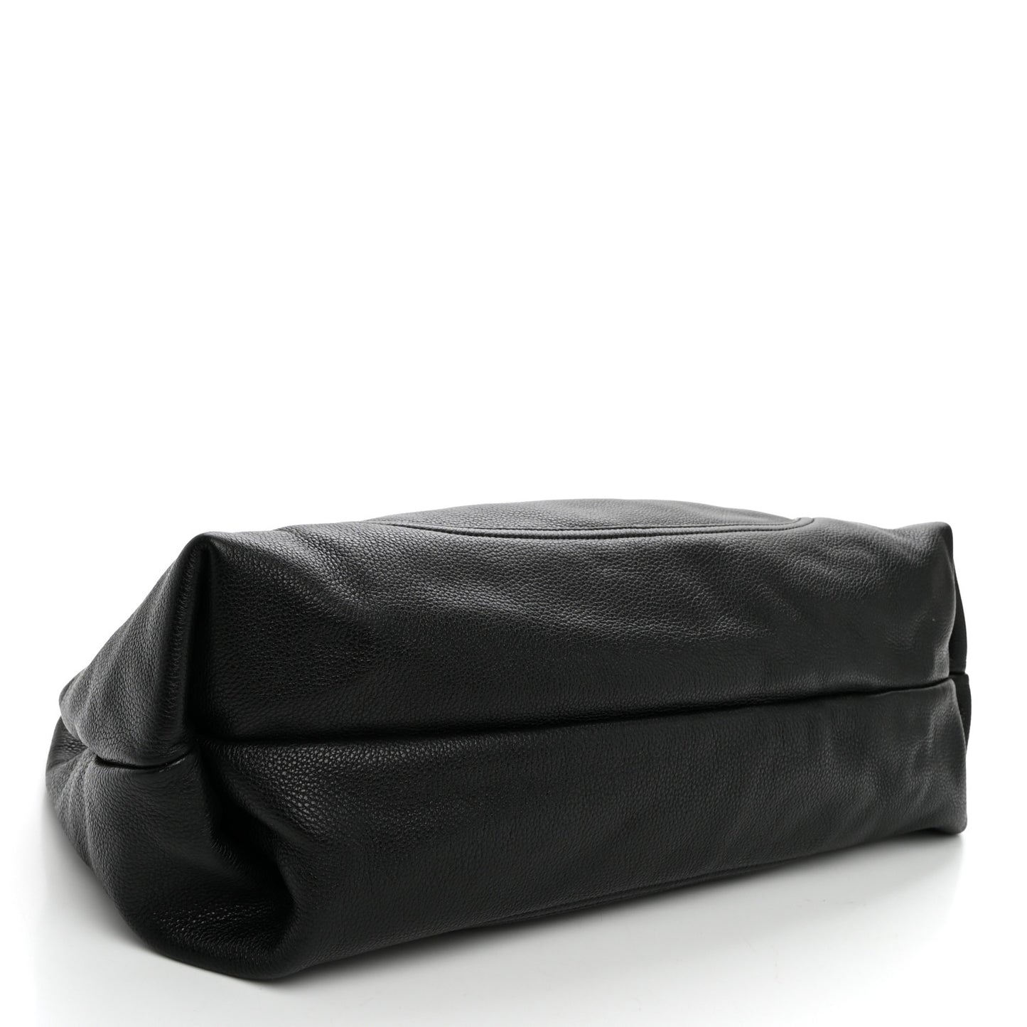 Grained Calfskin Softbit Maxi Shoulder Bag Black