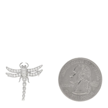 Tiffany 18K White Gold Diamond Dragonfly Brooch Pin 2 of 4