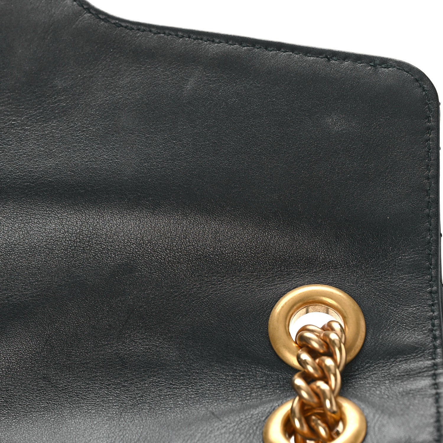Gucci Calfskin Matelasse Medium GG Marmont Shoulder Bag Black 12 of 14