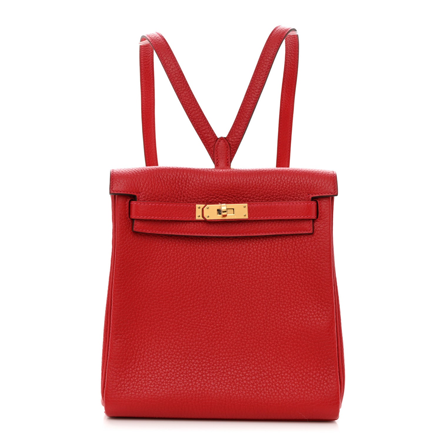 Hermes Taurillon Clemence Kelly Ado Backpack Rouge Casaque 1 of 12