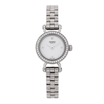 Hermes 18K White Gold Diamond 16mm Faubourg Quartz Watch 1 of 4