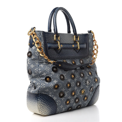 Louis Vuitton Denim Stripes Polka Dot Corsaire Navy 2 of 12