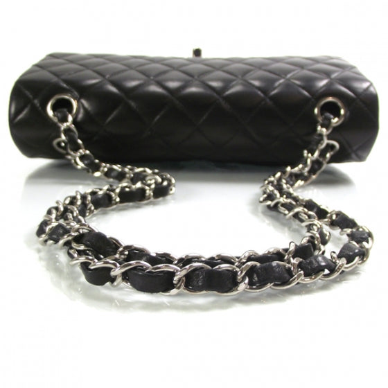 Lambskin Medium Double Flap Black