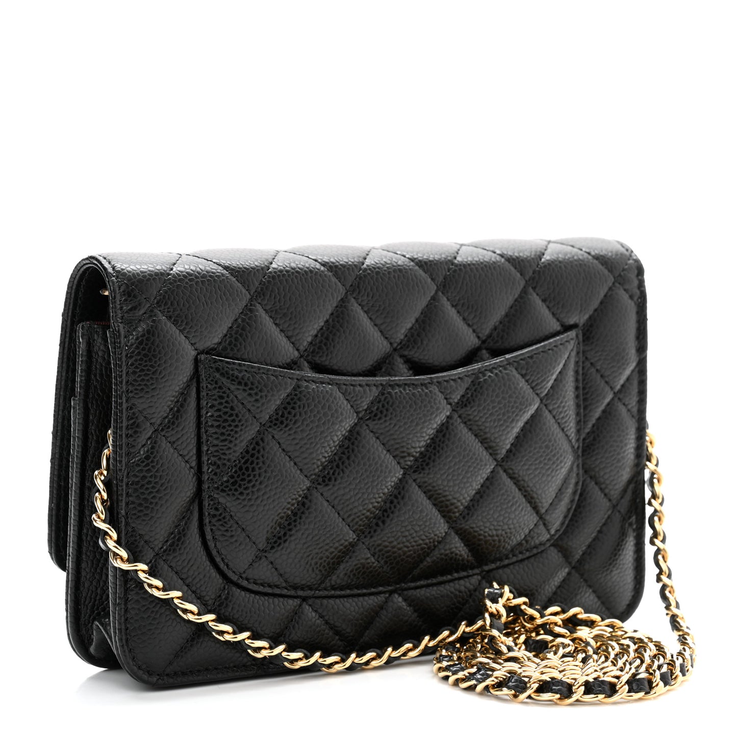 Caviar Quilted Wallet On Chain WOC Black
