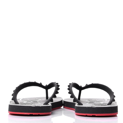 Christian Louboutin Rubber Spike Loubi Donna Flip Flop 38 Black 6 of 10