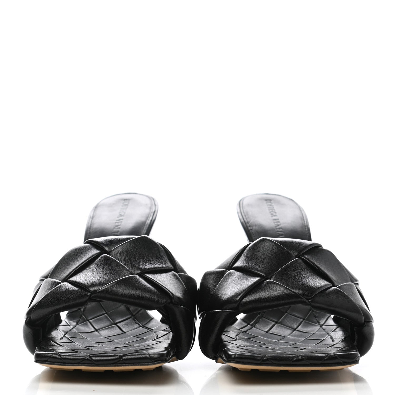 Bottega Veneta Nappa Maxi Intrecciato Lido Mule Sandals 38.5 Black 2 of 9