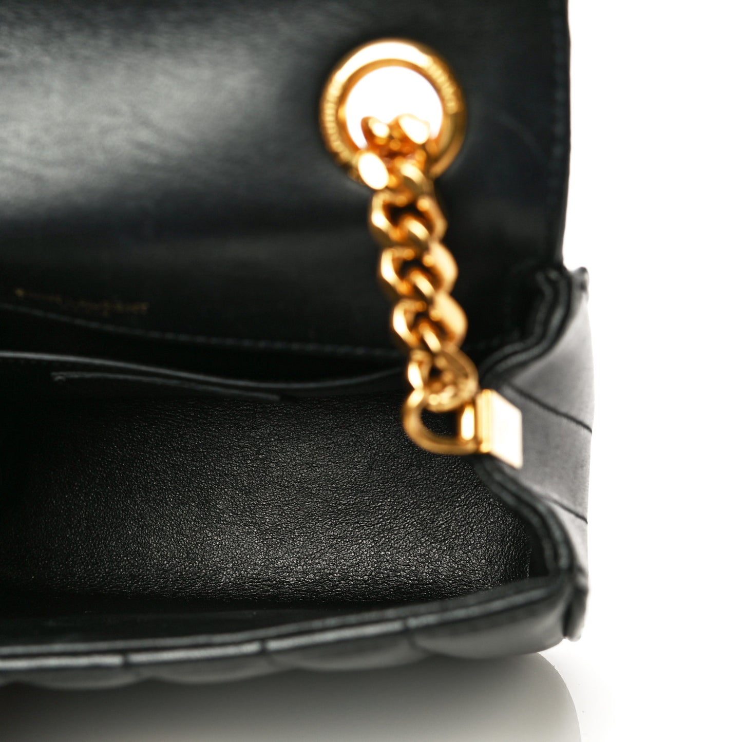 Lambskin Matelasse Monogram Small Vicky Chain Bag Black