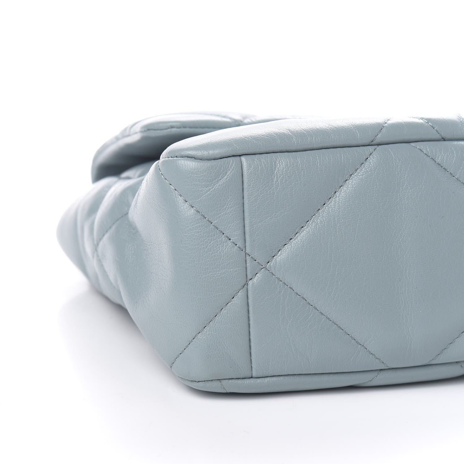 Chanel Goatskin Quilted Large 19 Flap Blue 8 of 11