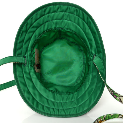 Gucci X THE NORTH FACE Econyl Nylon Floral Reversible Self-Tie Bucket M Hat Green 6 of 8