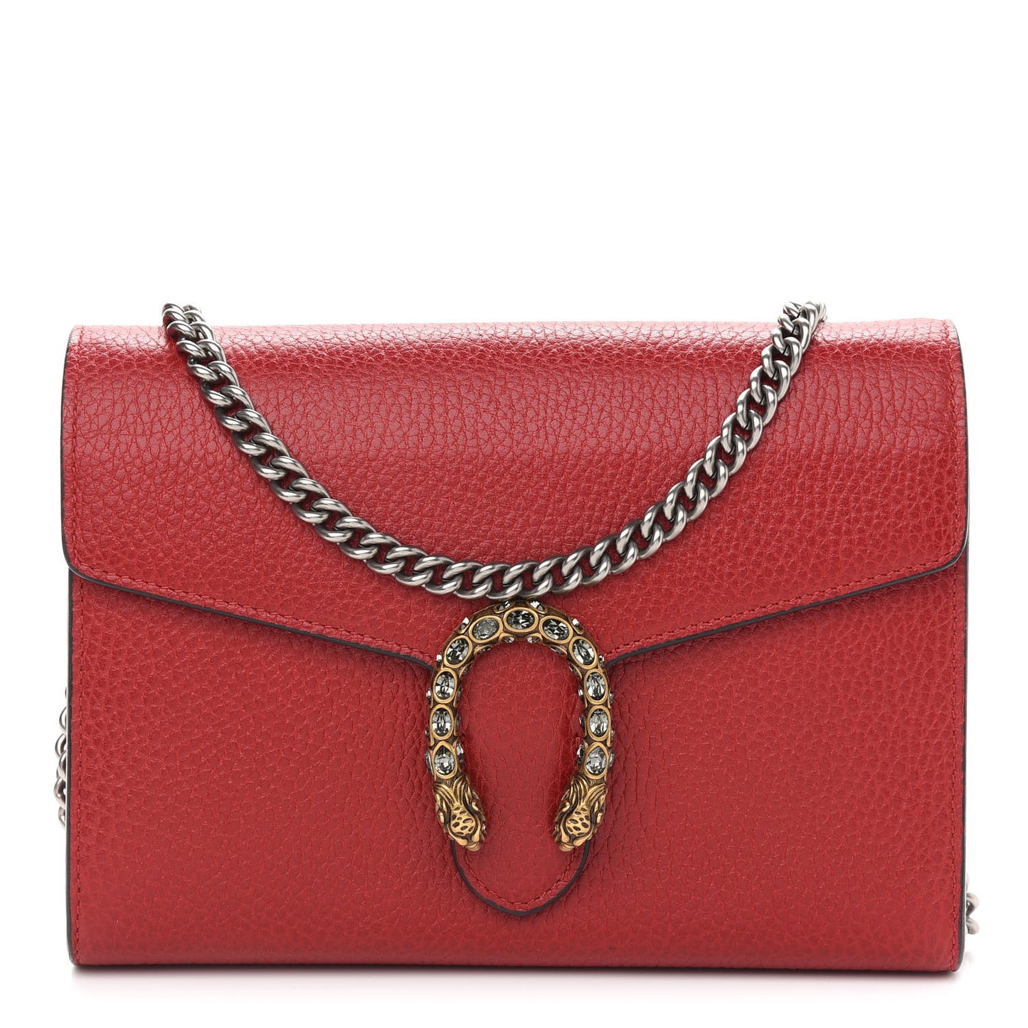 Calfskin Mini Dionysus Chain Wallet Hibiscus Red