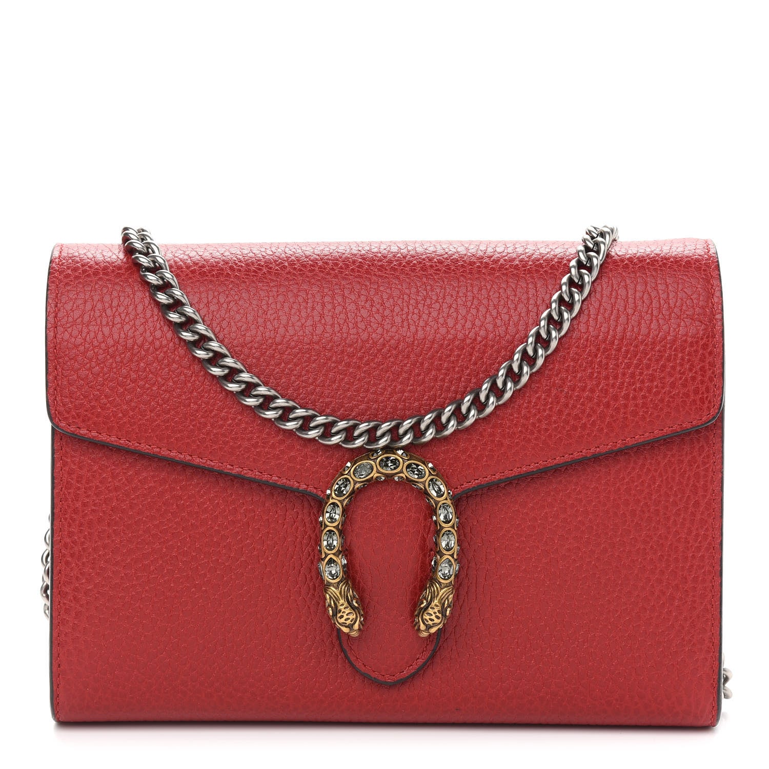 Gucci Calfskin Mini Dionysus Chain Wallet Hibiscus Red 1 of 11