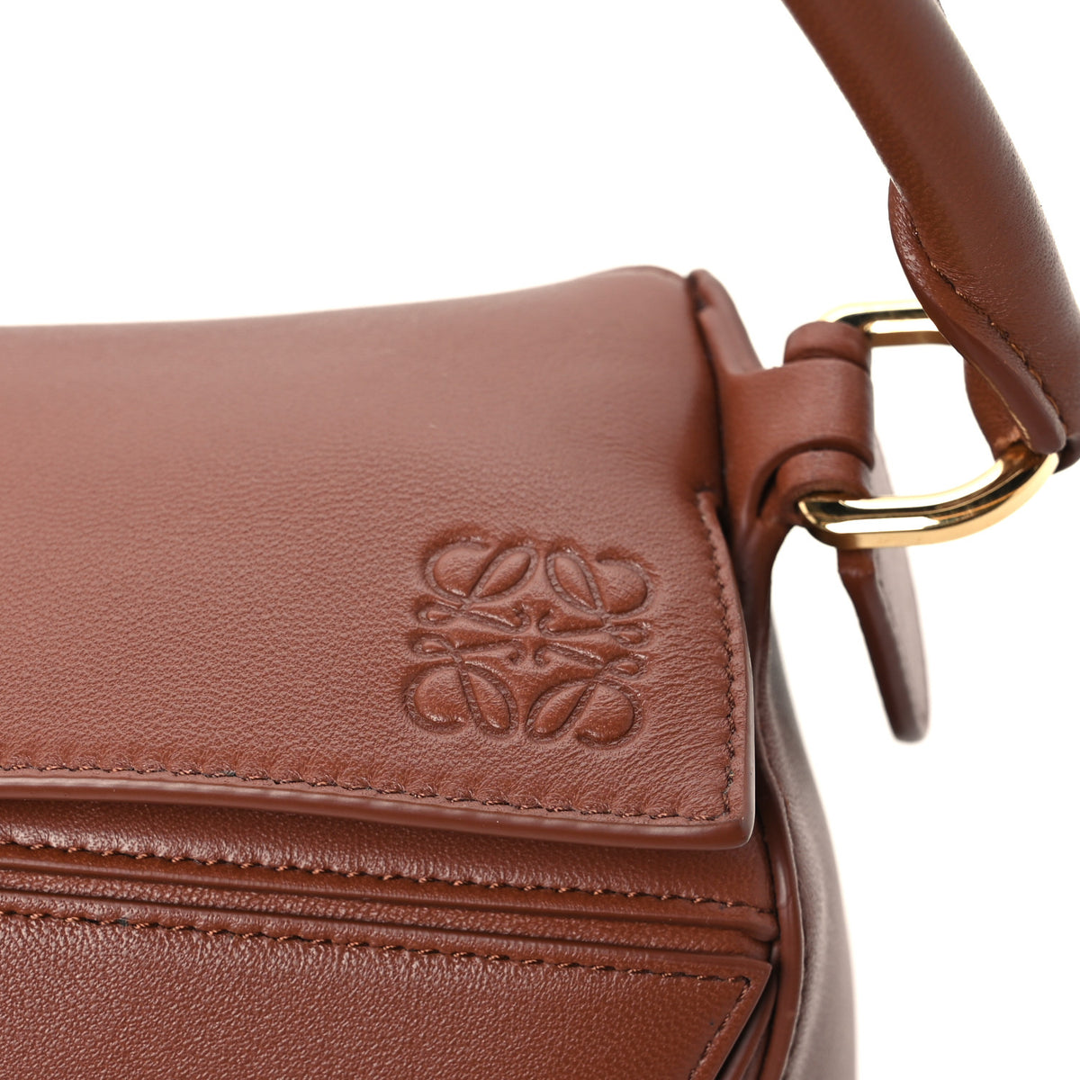 Nappa Lambskin Medium Featherlight Puzzle Bag Pecan