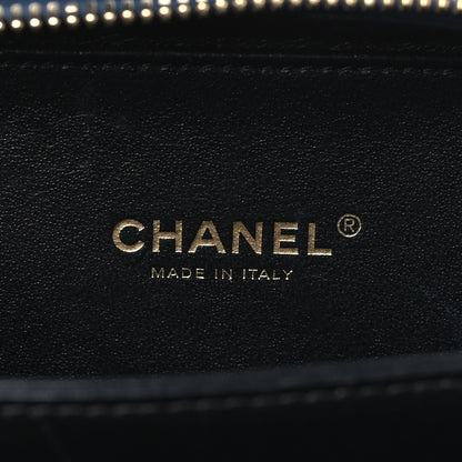 Chanel Caviar Quilted Small CC Filigree Vanity Case Navy Black 6 of 10