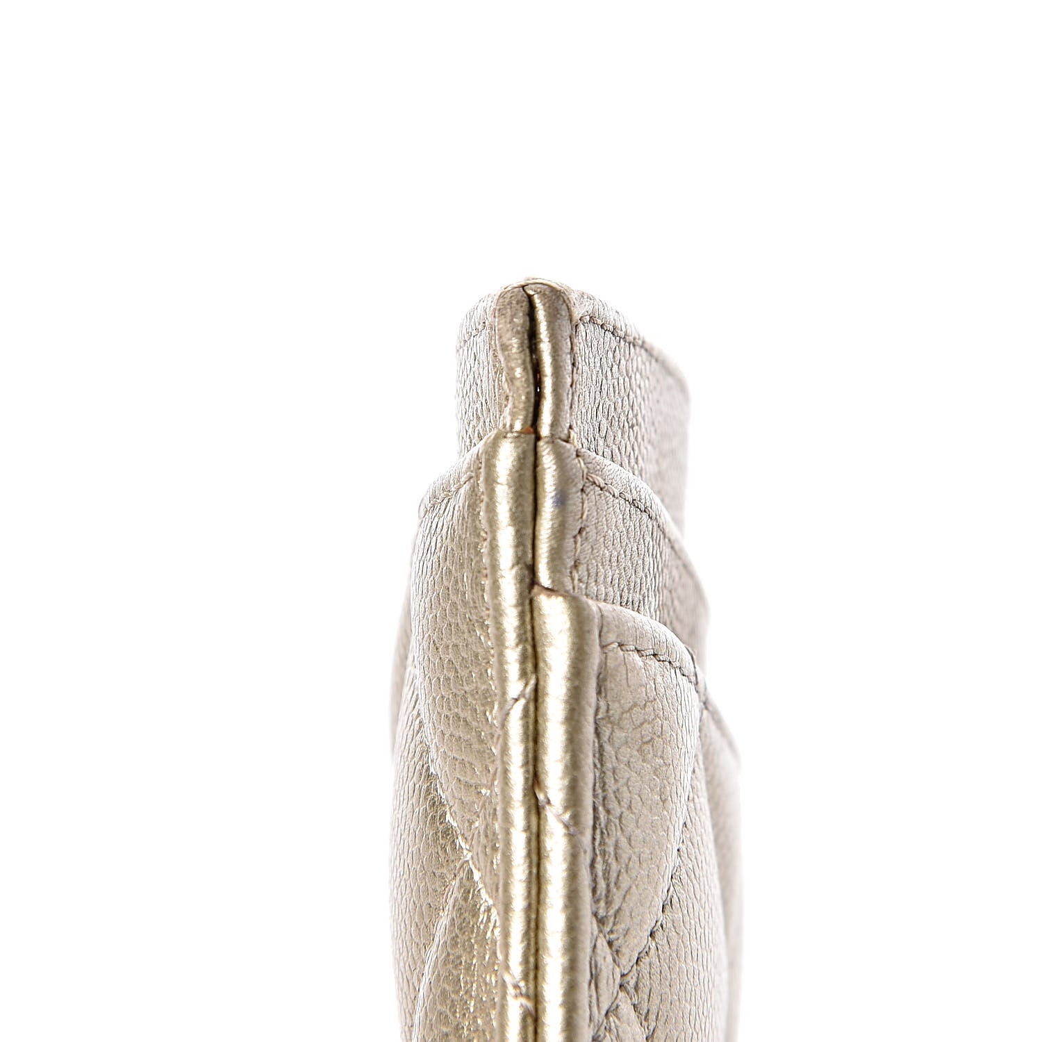 Chanel Metallic Caviar Quilted Card Holder Light Gold 12 of 12