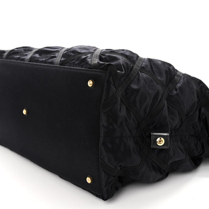 Chanel Nylon Grosgrain Quilted Maxi Lifestyle Bowling Black 10 of 11