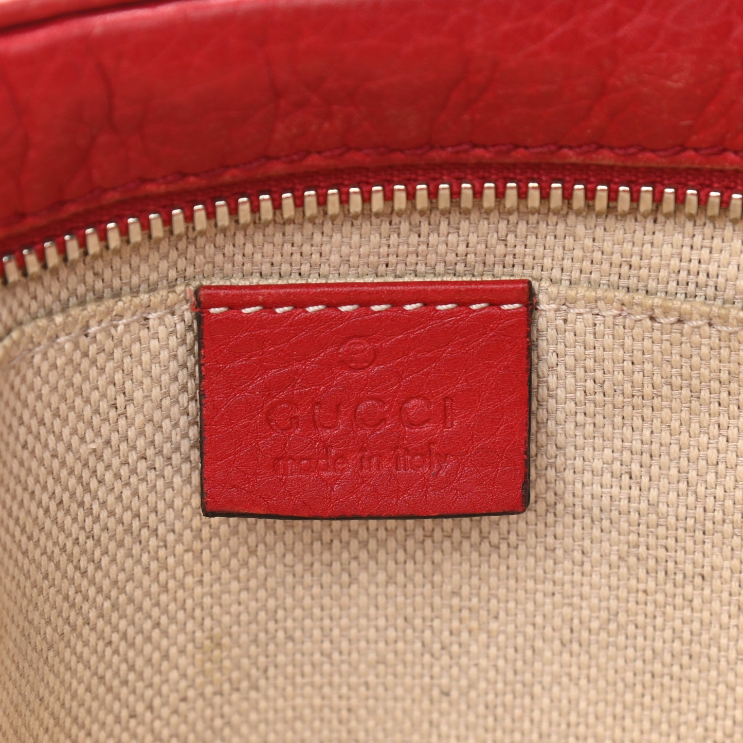 Pebbled Calfskin Small Soho Disco Bag Tabasco Red