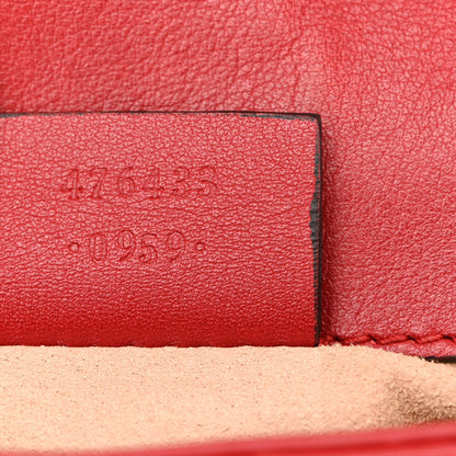 Gucci Calfskin Matelasse Super Mini GG Marmont Shoulder Bag Hibiscus Red 7 of 11