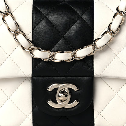 Chanel Lambskin Quilted Mini Rectangular Flap White Black 8 of 10