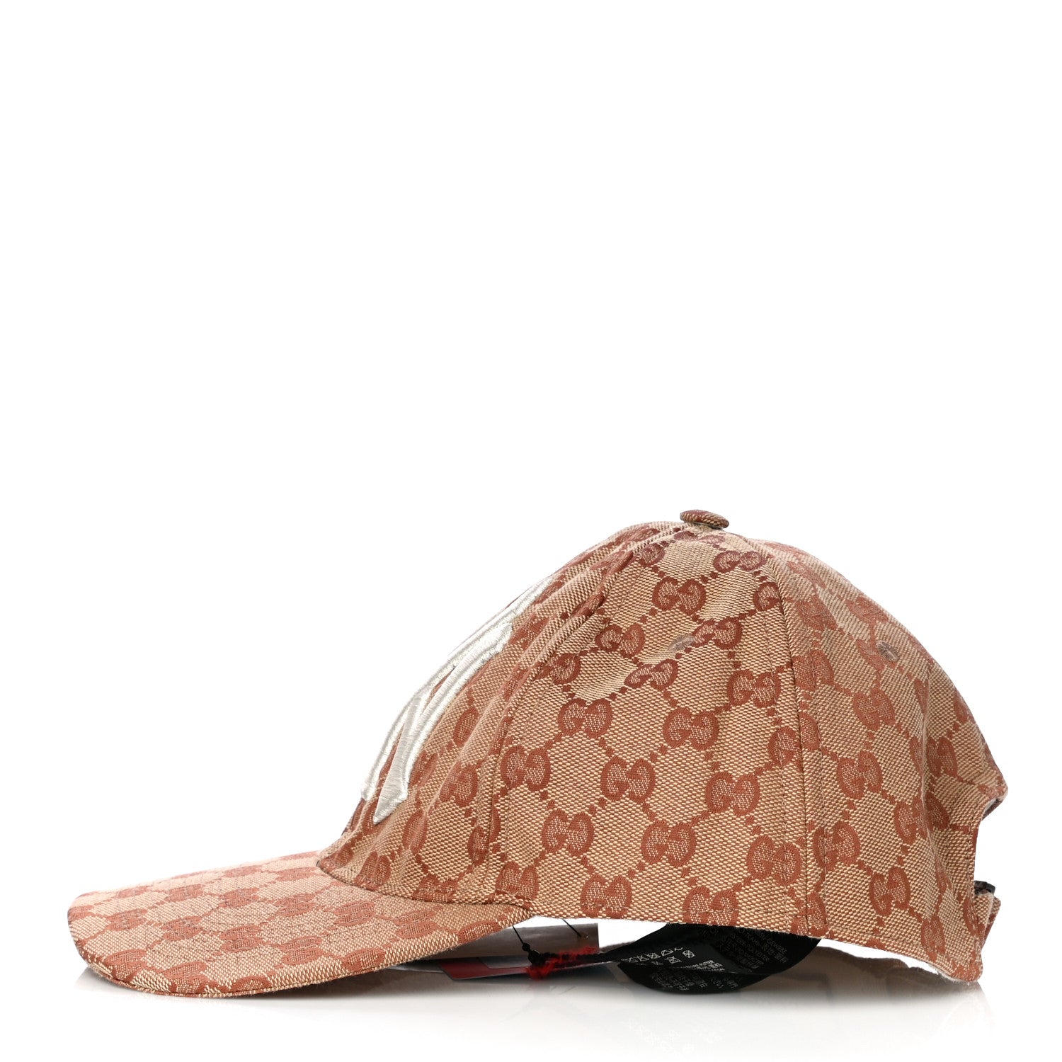 Gucci X MLB Monogram NY Yankees Baseball Hat 57-61 Beige Ruggine 1 of 9