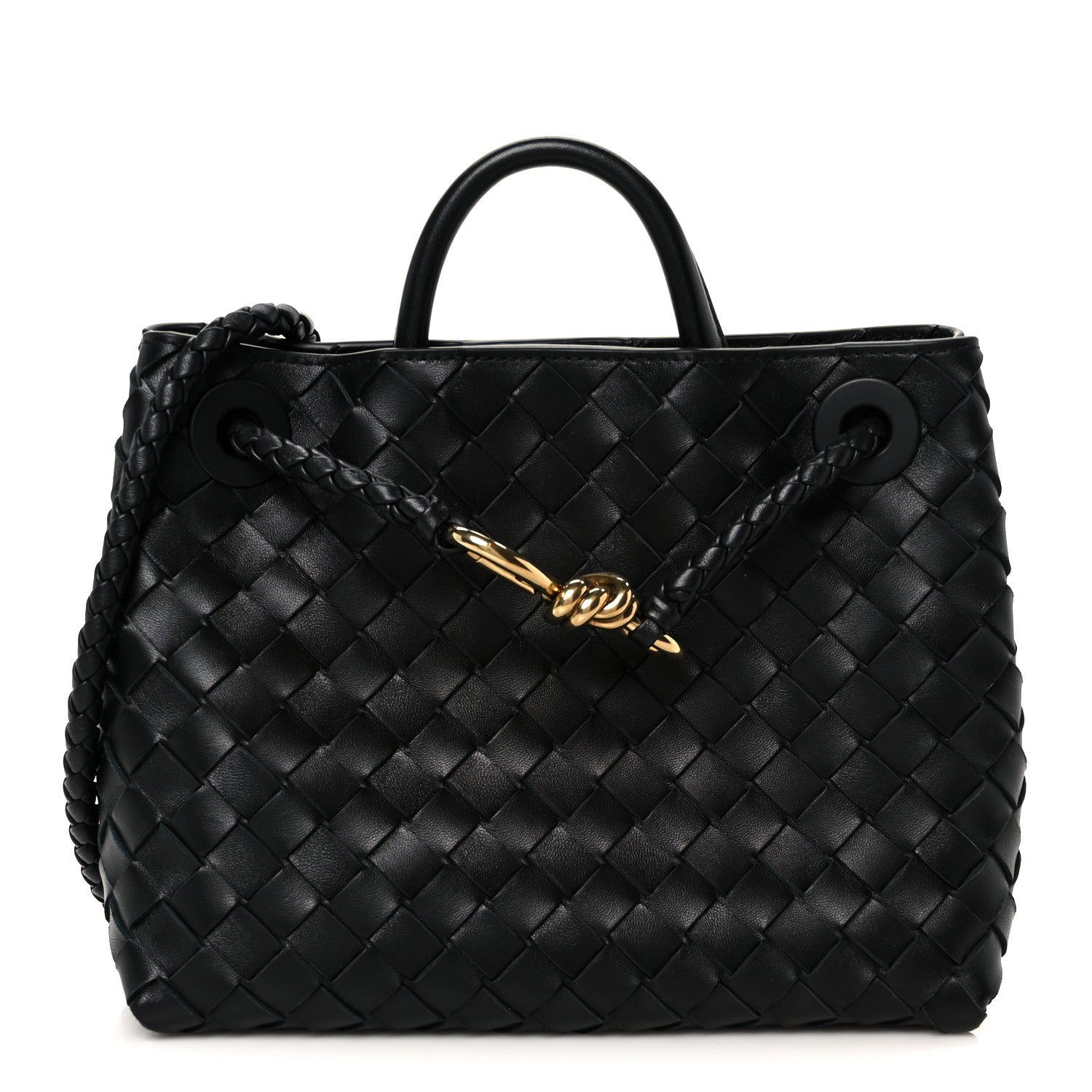 Bottega Veneta Nappa Intrecciato Small Andiamo Shoulder Bag Black 1 of 10