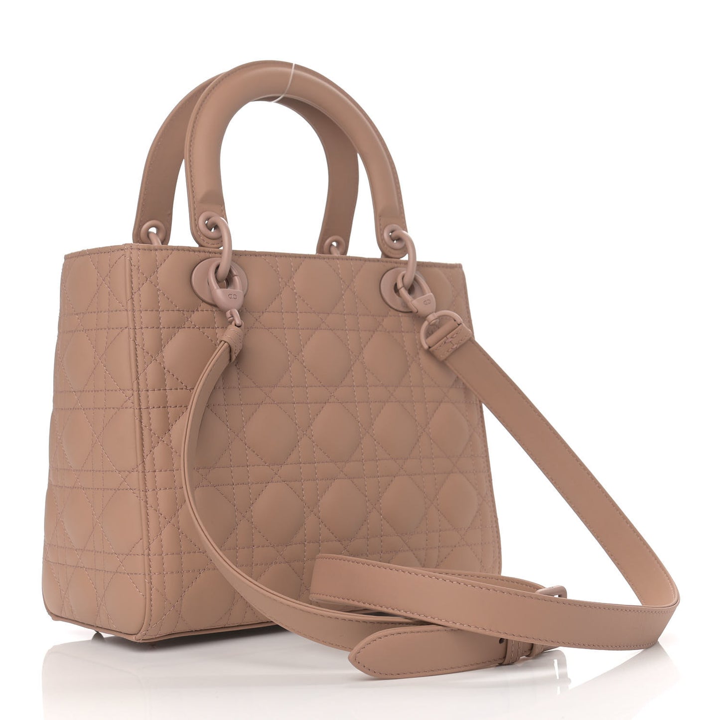 Ultra Matte Calfskin Cannage Medium Lady Dior Beige