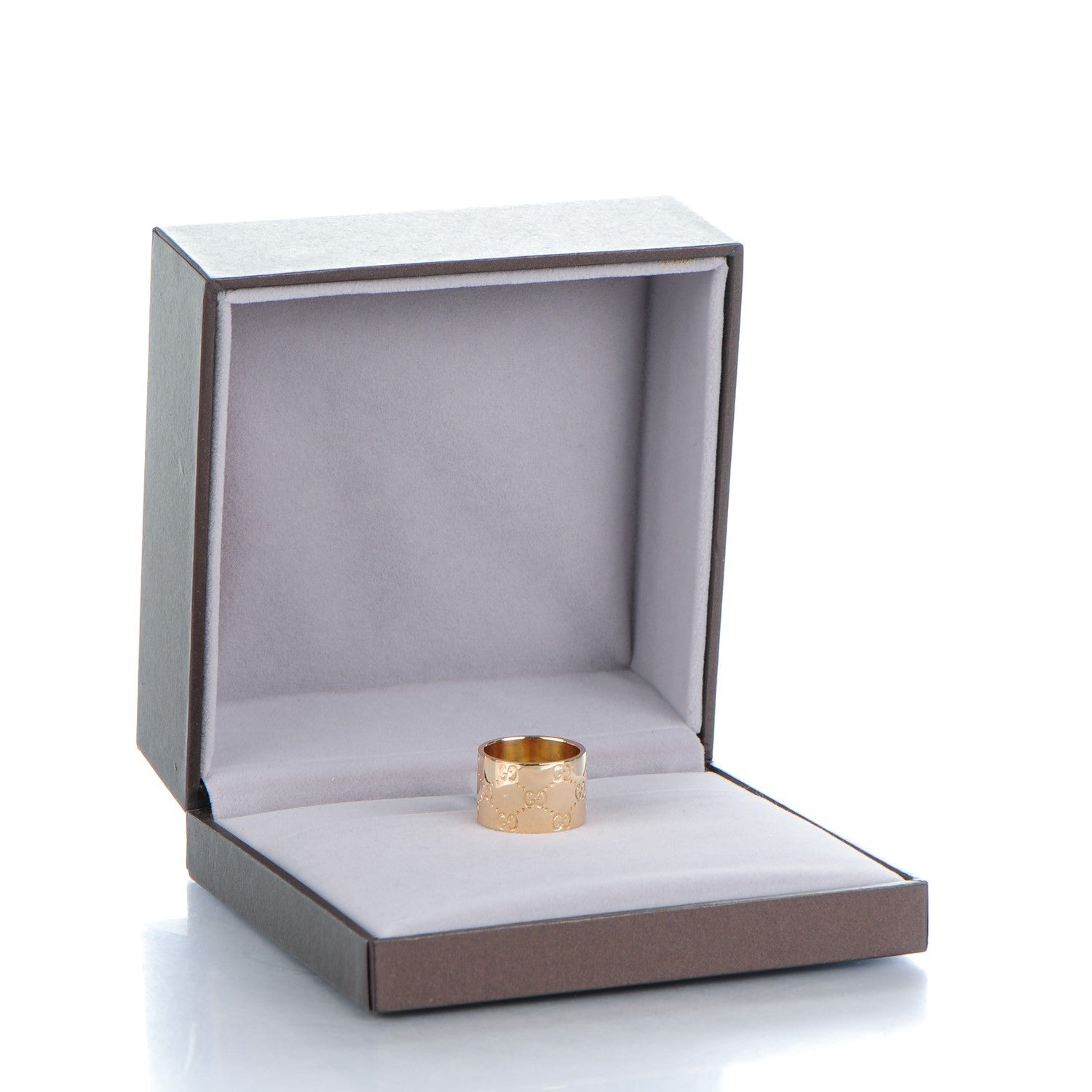 Gucci 18K Yellow Gold 14mm Icon Wide Band Ring 57 8 10 of 10