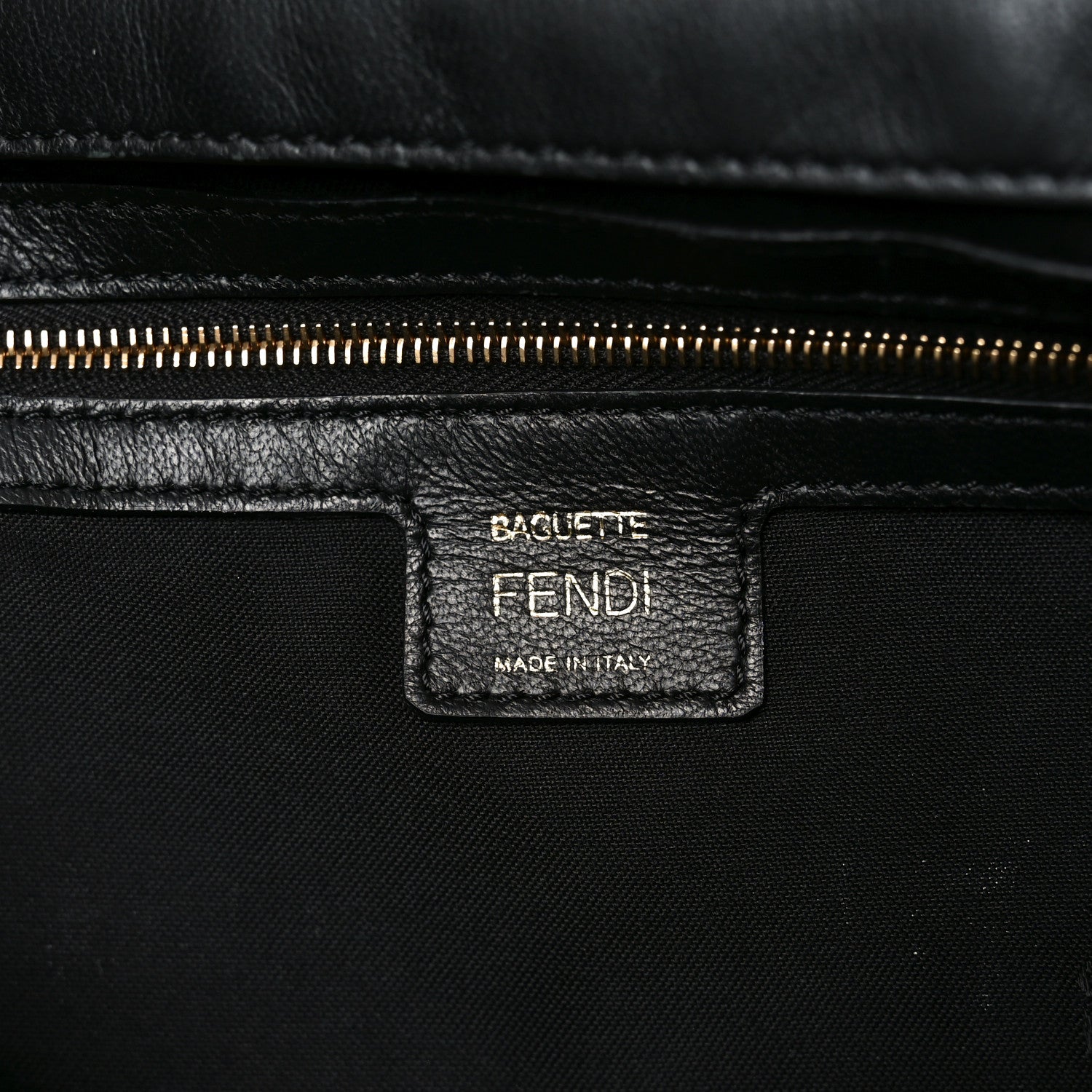 Fendi Nappa FF 1974 Embossed Large Baguette Black 6 of 10